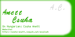 anett csuha business card